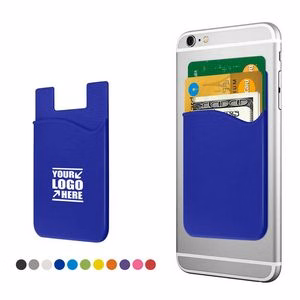 Silicone Cell Phone Wallet With Adhesive For Cards