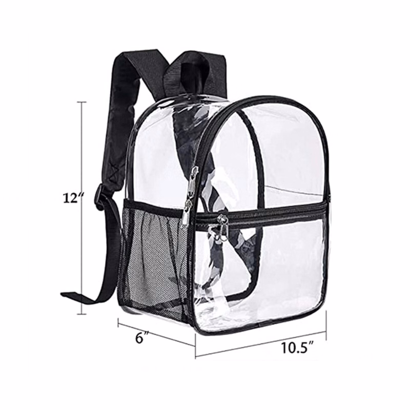 12" x 6" x 10.5" Cold Resistant Transparent PVC Mini Backpack