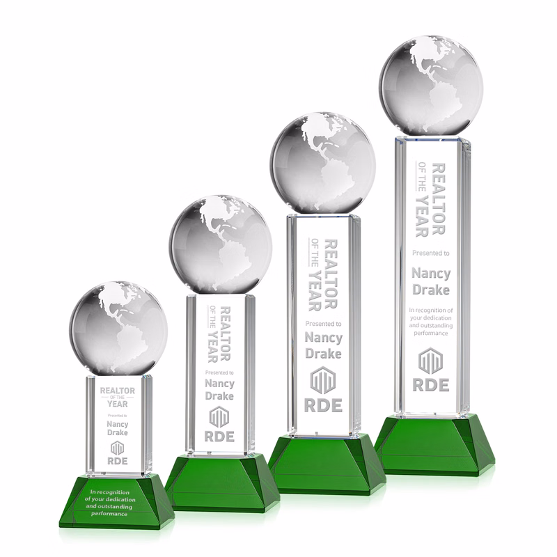 Globe Award on Stowe Base - Green