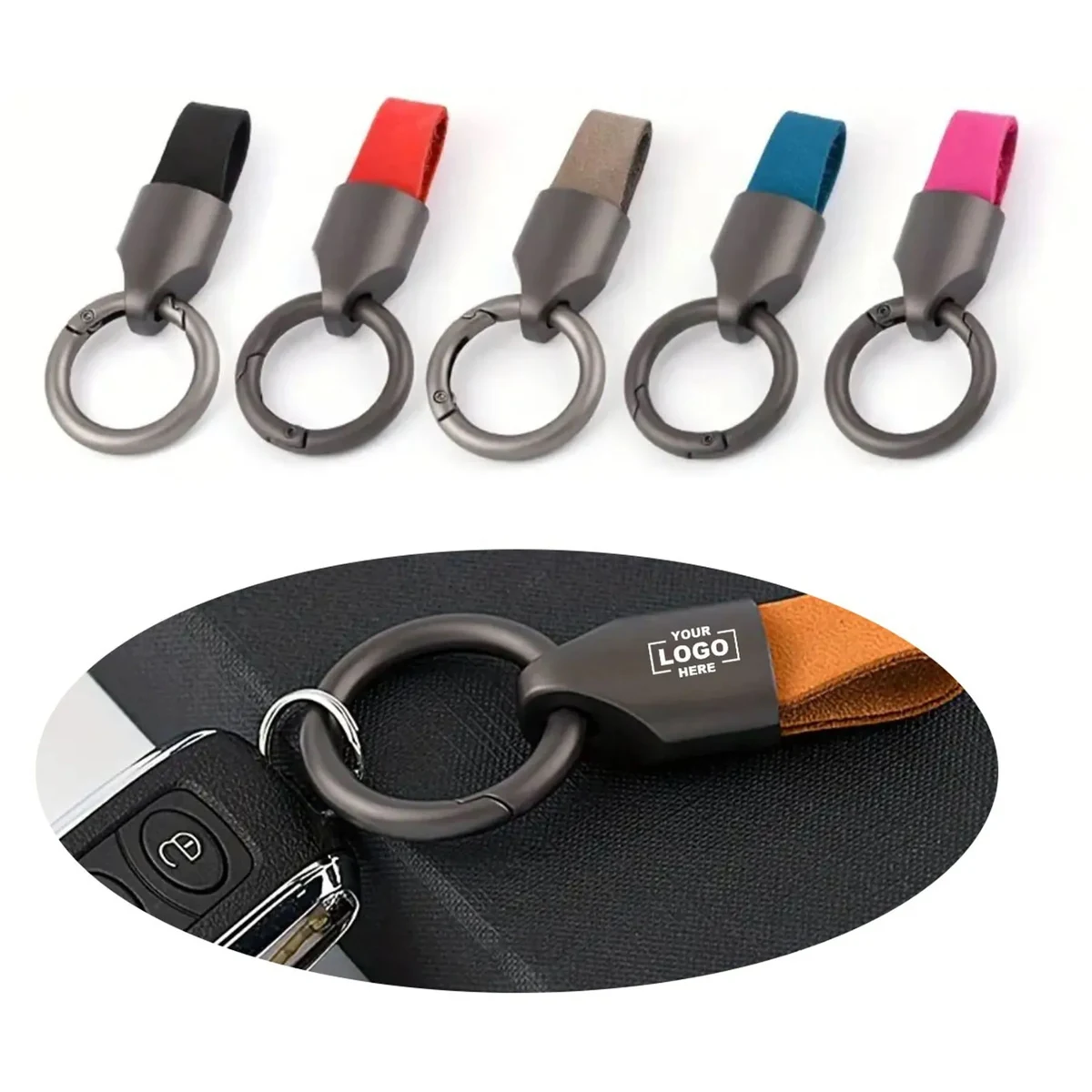 Cowhide Car Keychain 1