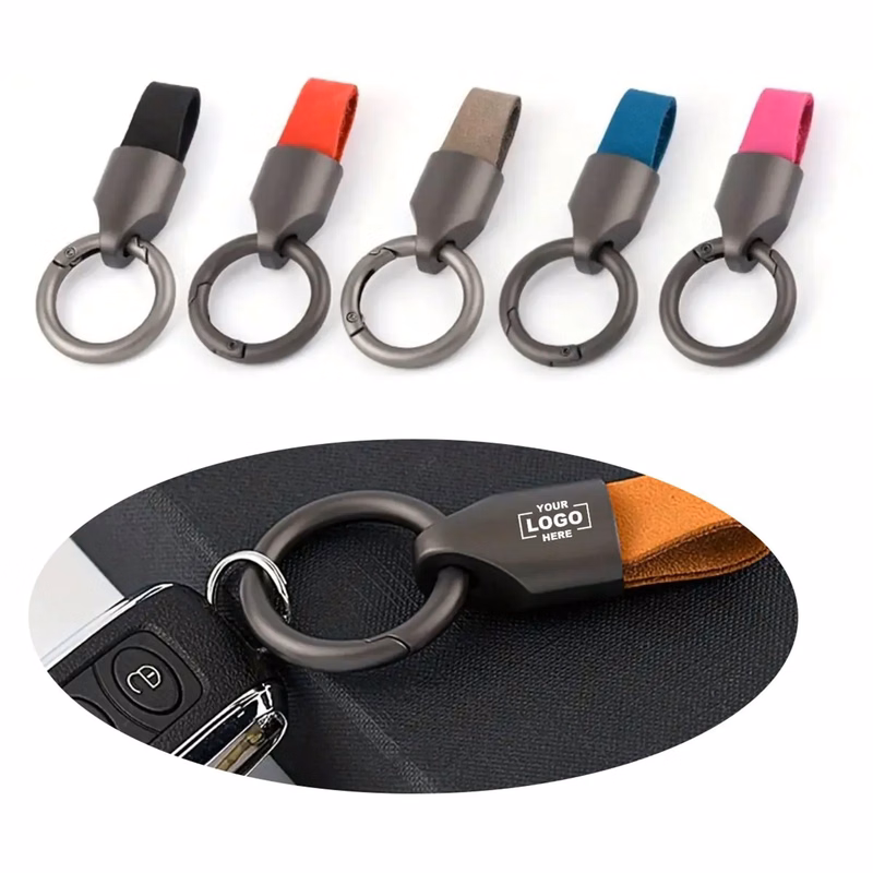Cowhide Car Keychain