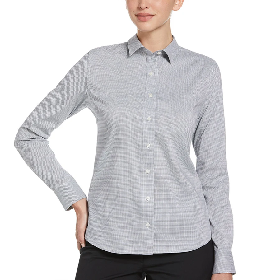 Perry Ellis Women's Grid Woven Shirt 1
