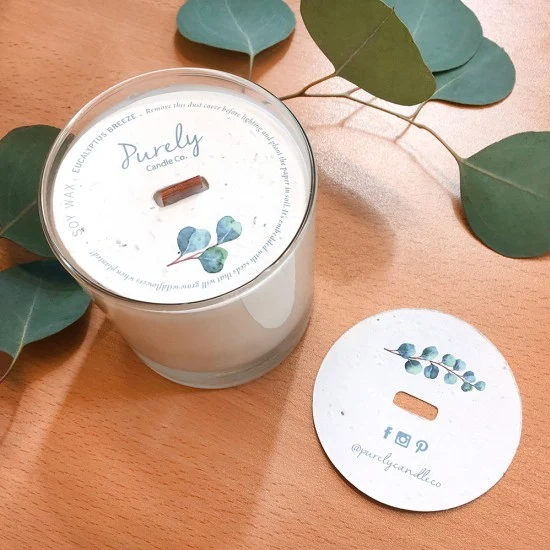 Double-Sided 3" Seed Paper Candle Dust Covers 1