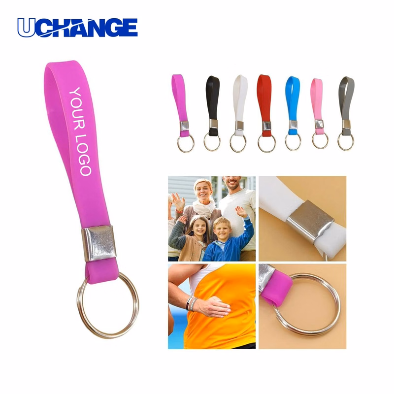 Silicone Wristband Key Chain Keychain Durable with Custom Imprint