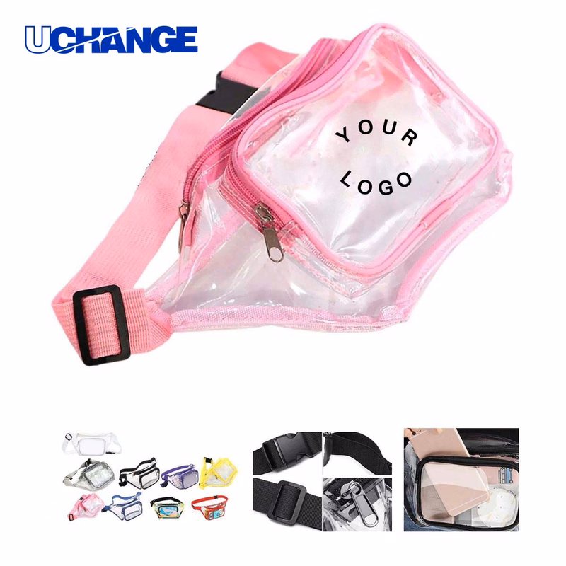 Clear PVC Waist Bag Organizer Spacious Compartments