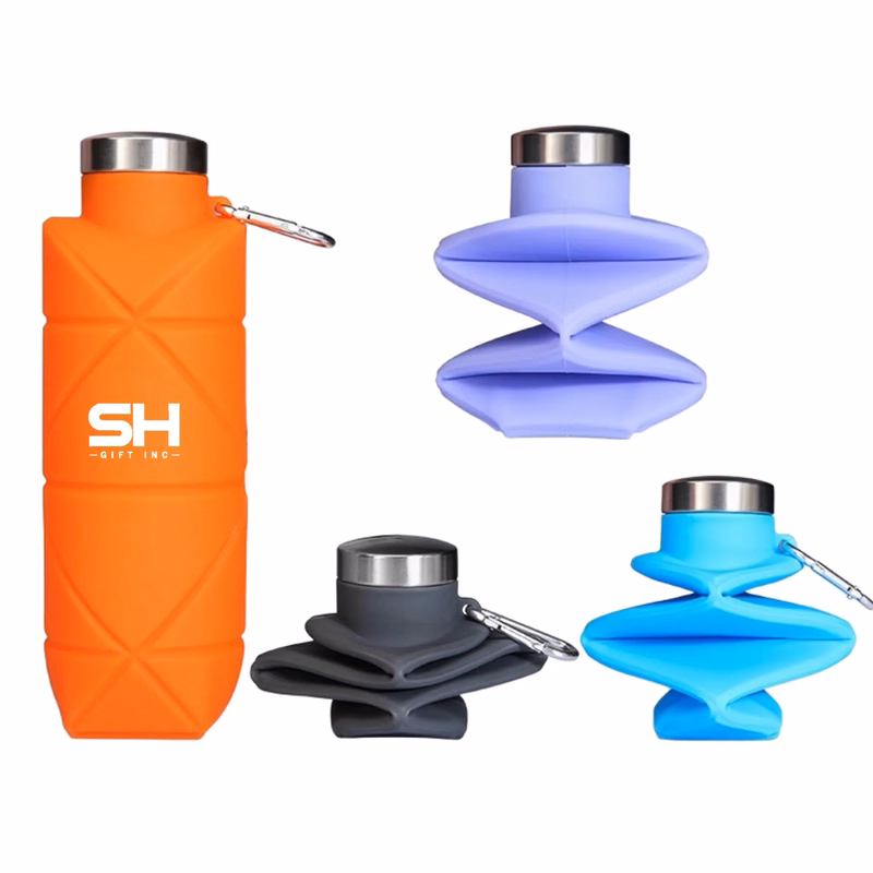 22oz Silicone Diamond Collapsible Water Bottle