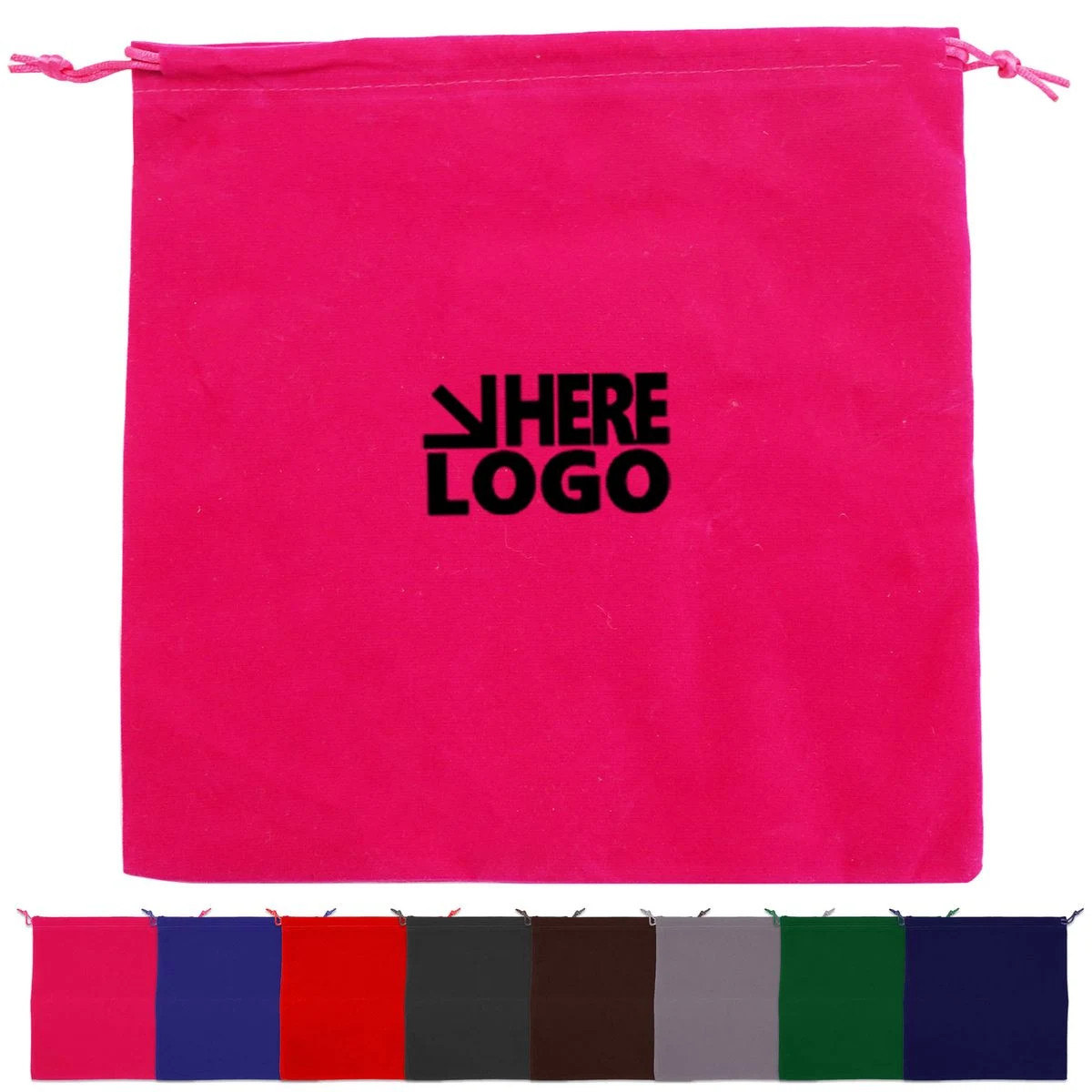 Soft Plush Drawstring Bag Multi Color Customizable For Storage And Travel 1
