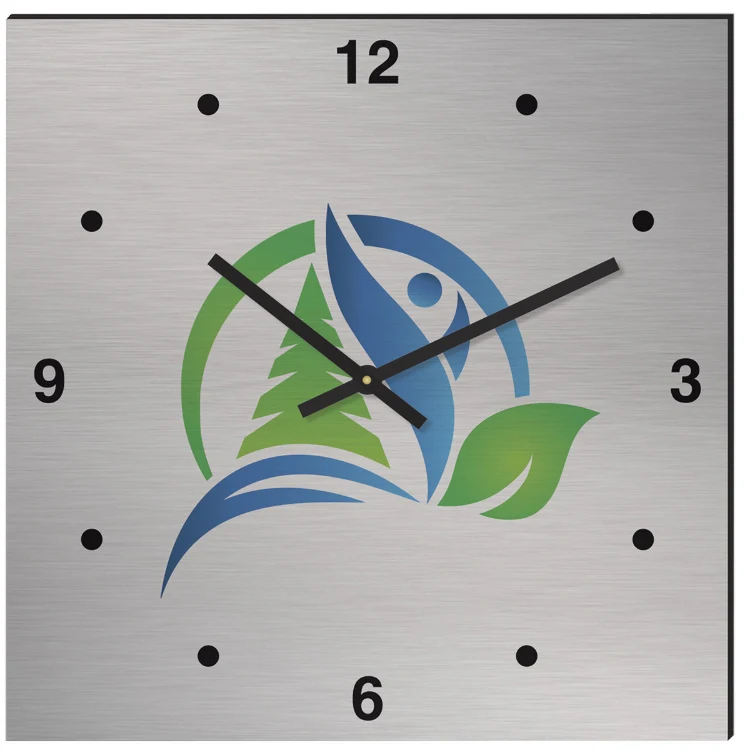 11 3/4" Square Aluma-Tech Wall Clock with Full Colour Imprint 1