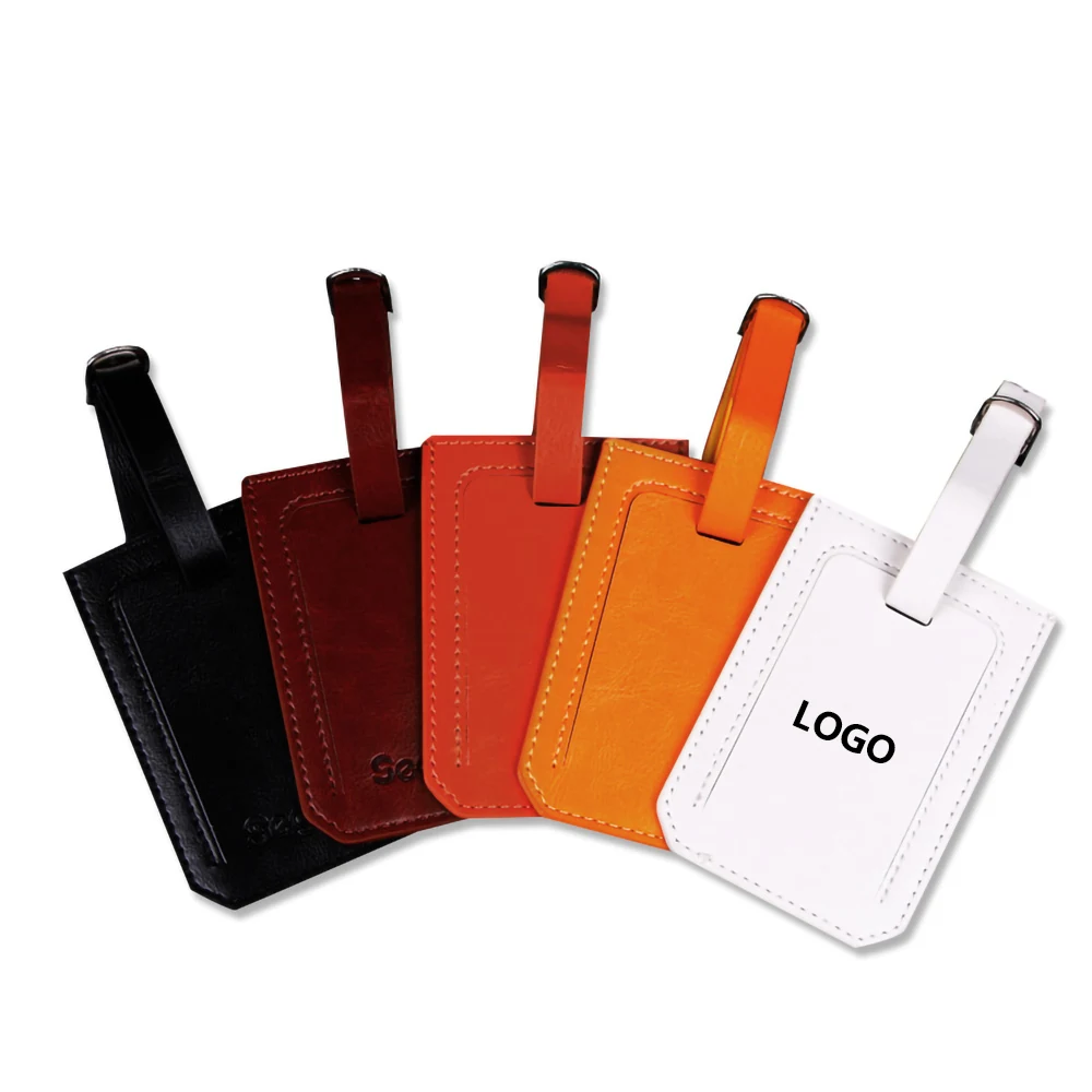Faux Leather Luggage Bag Case Tags Card Holders 1