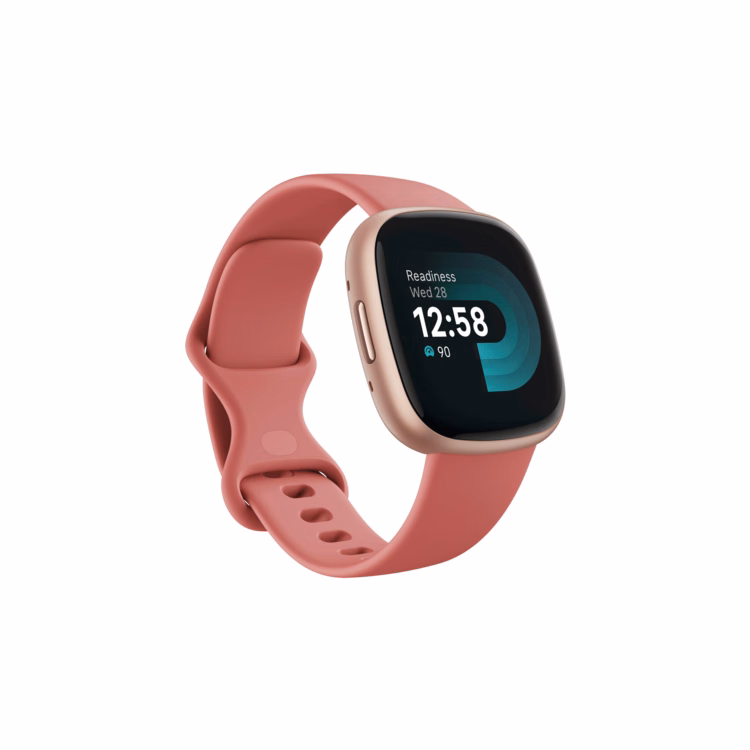 Fitbit Versa 4 Smartwatch - Pink Sand/Copper Rose Aluminum