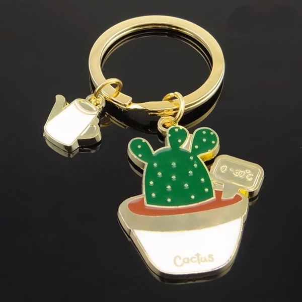 Custom Metal Succulent Plant Keychain 1.57 — Garden & Nature Lover Gift