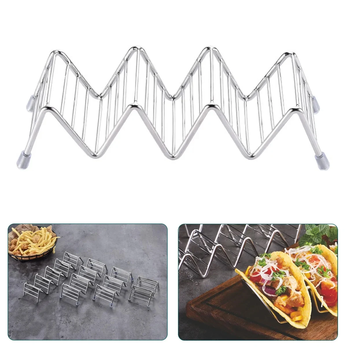 Food Grade Stainless Steel Taco Pancake Holder Stand 1
