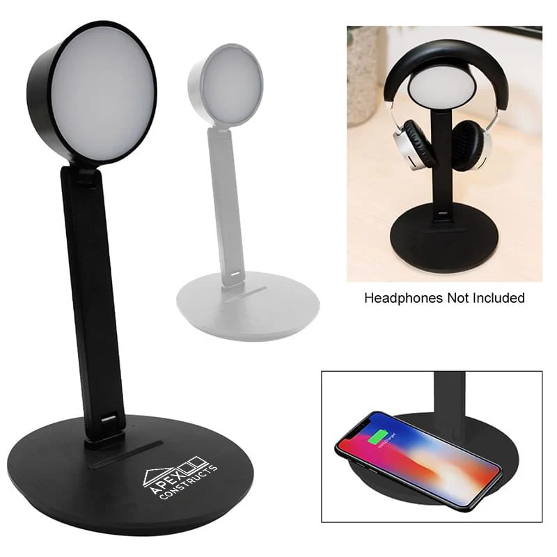 Vanity Light Wireless Charger With Headphone Stand 1