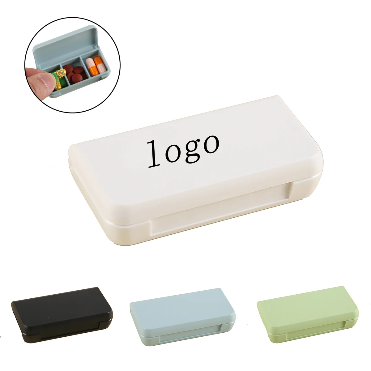 Three-Compartment Pill Organizer Box 1