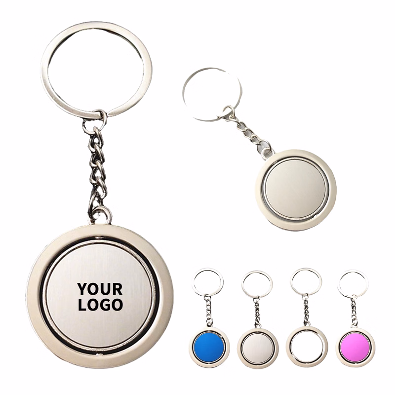 Zinc Alloy Rotatable Emblem Key Ring 3.6" Length