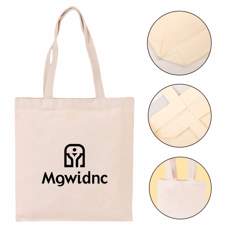 Beige Reusable Canvas Tote Bag
