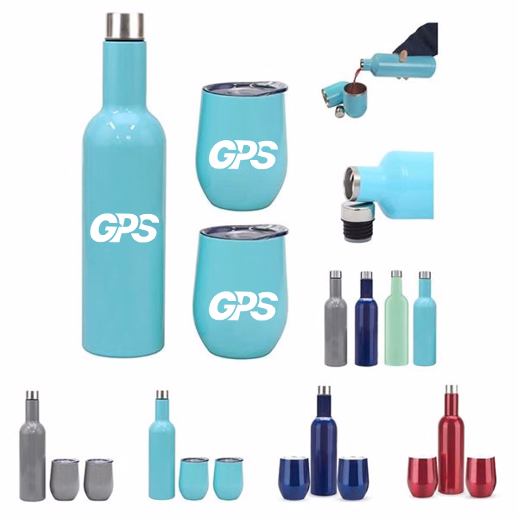 Stainless Steel Wine Tumbler & Growler Gift Set