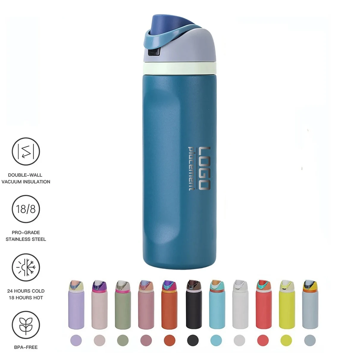 24oz Insulation Water Bottle W/Straw 1