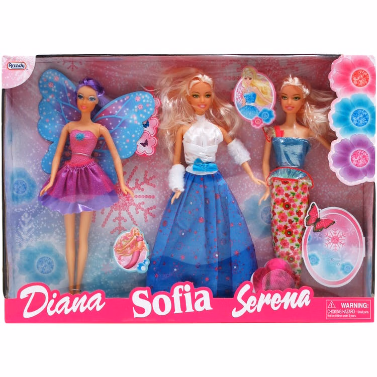 Diana Sofia & Serena Doll Sets - 11.5"