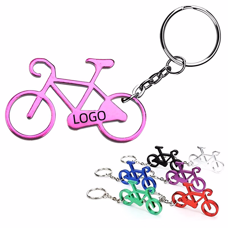 Bicycle Shaped Bottle Opener W/ Key Chain
