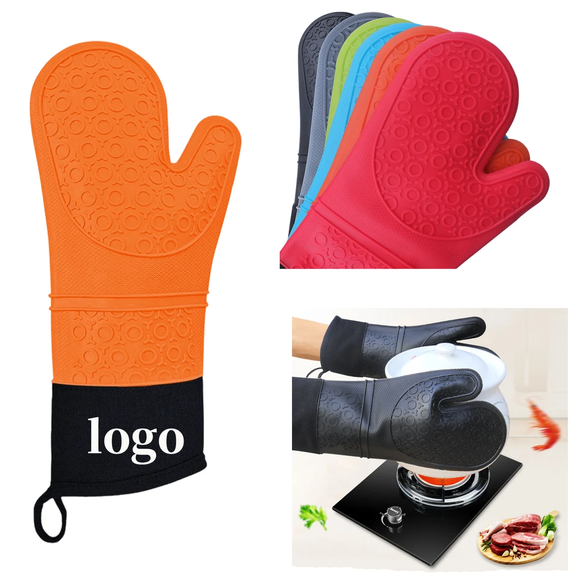 Silicone Heat-Resistant Oven Mitts 1