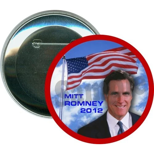 Mitt Romney 2012 American Flag, Political Button 1