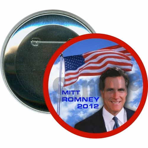 Mitt Romney 2012 American Flag, Political Button