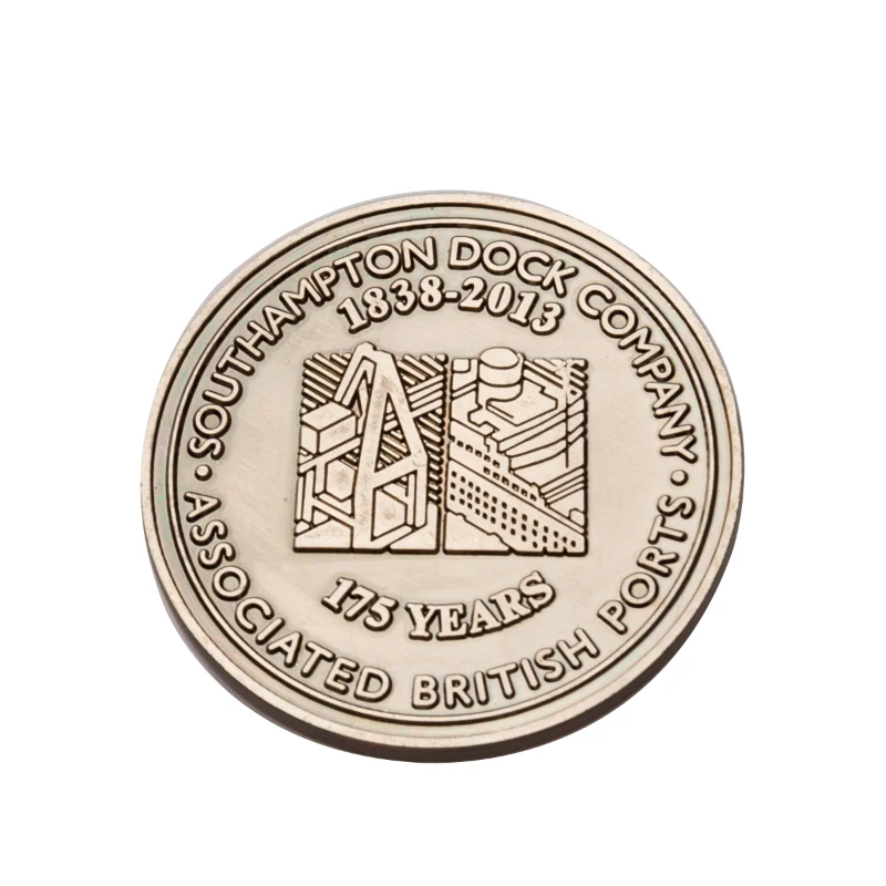 1.75" Brass No Color Fill Challenge Coins 1