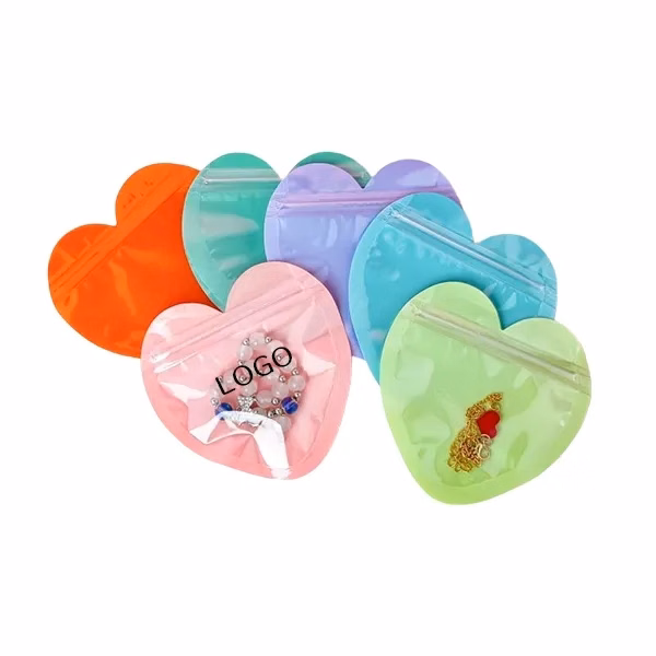 Heart Shaped Clear Resealable Bags