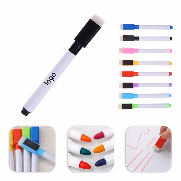 Custom Felt Whiteboard Marker with Magnetic Cap and Eraser — Office Organization