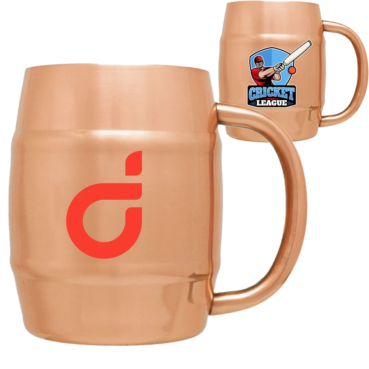 14 oz Copper Coated Stainless Steel Barrel Mugs 1