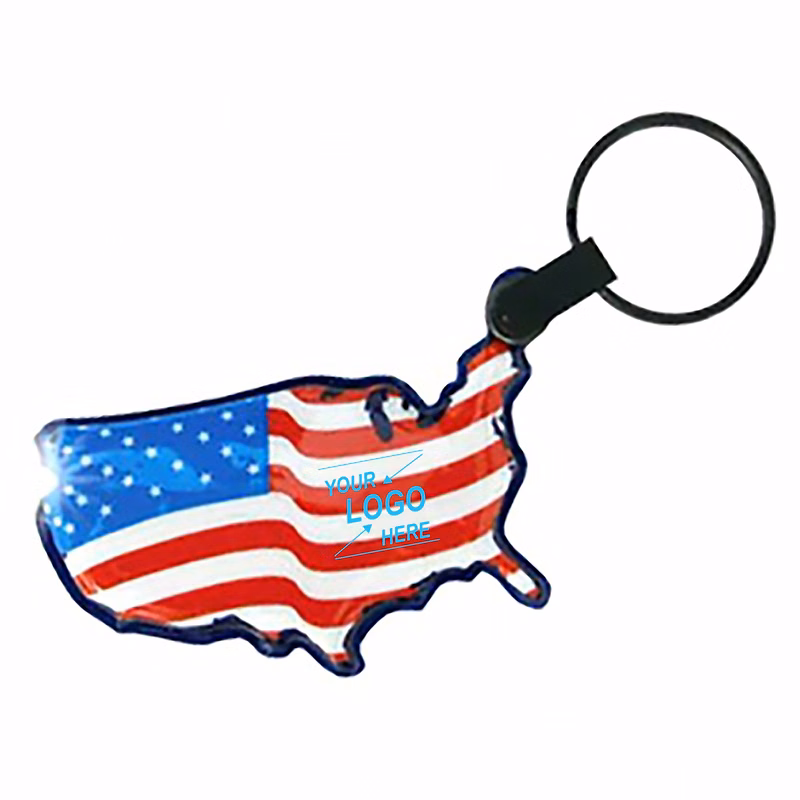 USA Flag LED Keychain Light