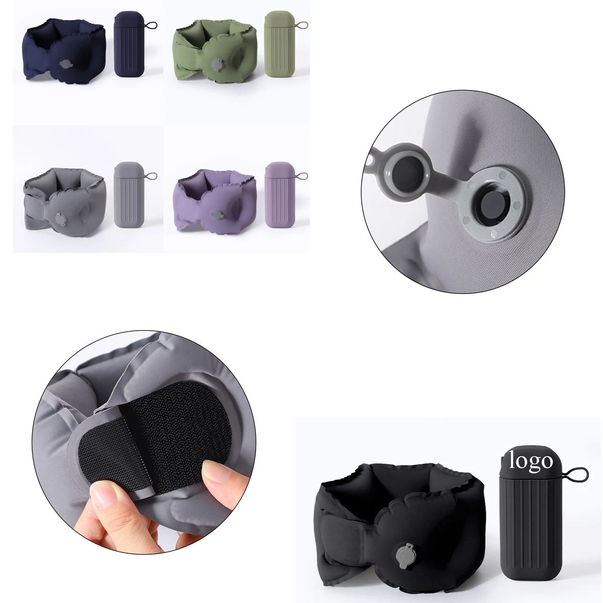 Compact Inflatable Camping U Pillow with Carry Case 1