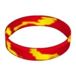 Embossed Swirl Color Filled Silicone Wristband Keychain 1