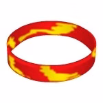 Embossed Swirl Color Filled Silicone Wristband Keychain