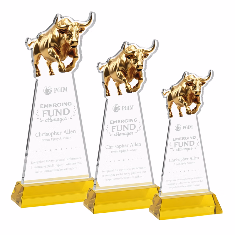 Raging Bull Award on Hartford Base - Gold
