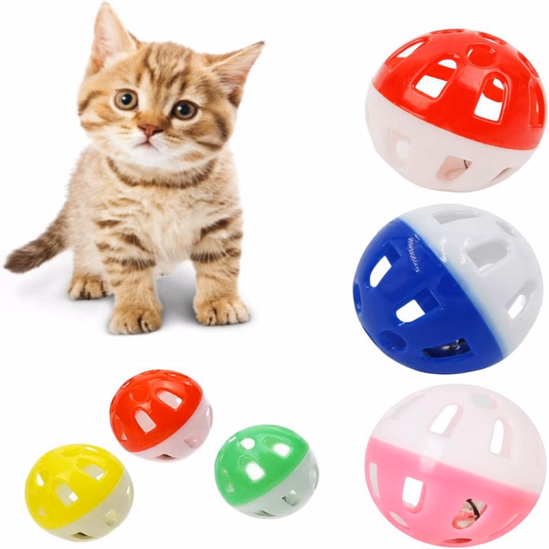 Cat Balls with Bell Plastic Toy