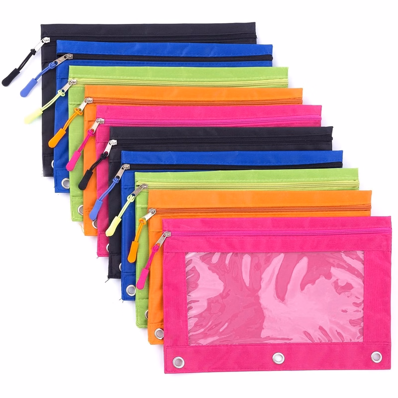Binder Pencil Pouch With Zipper Pulls