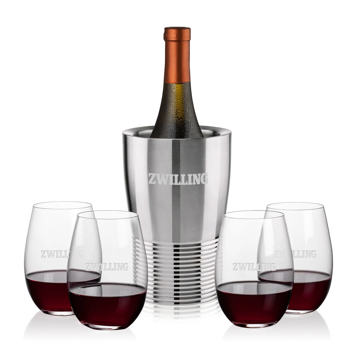 Genoa Wine Cooler & Laurent Stemless Wine Set 1