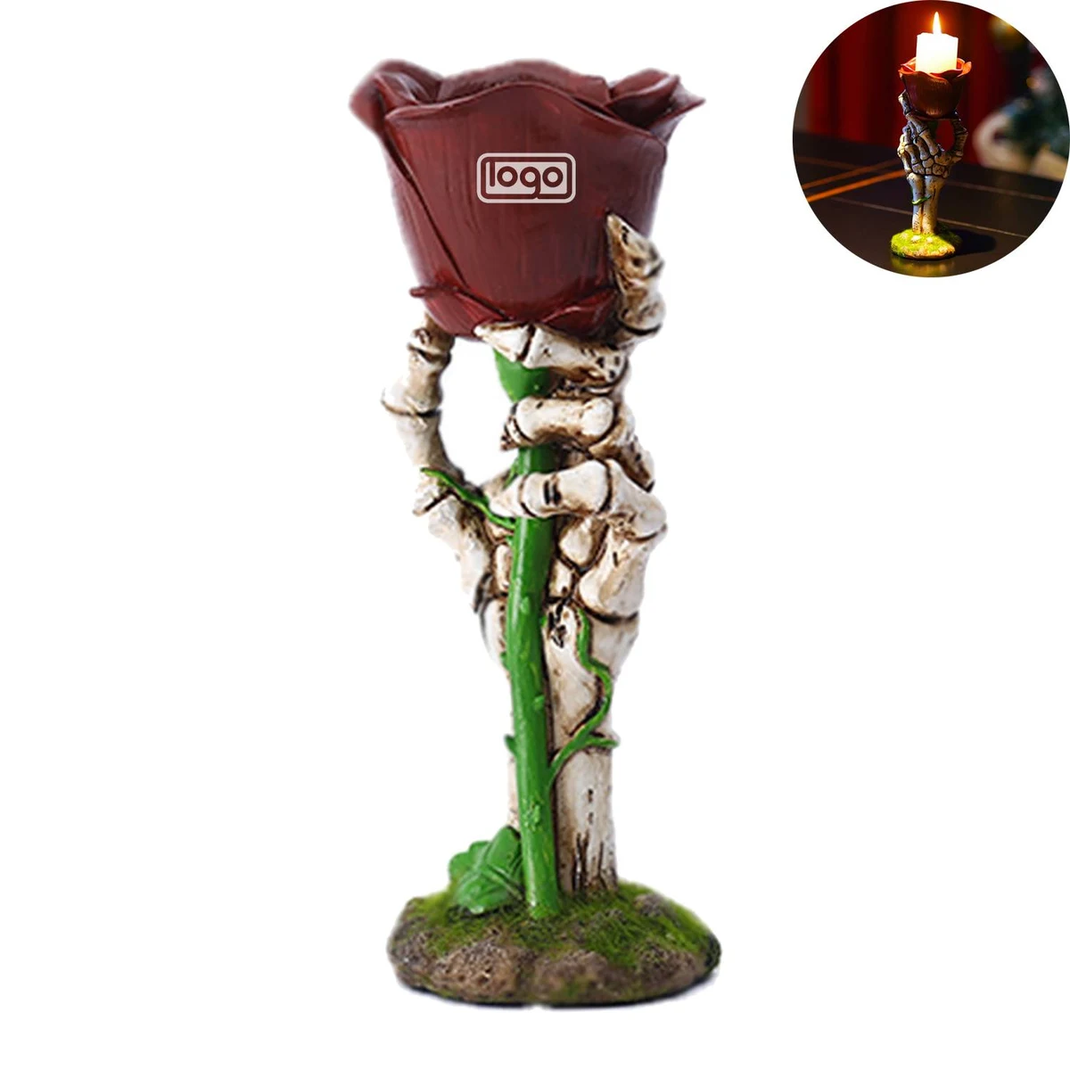 Ghost Hand Rose Candle Holder 1