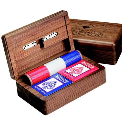 Deluxe Wood Game Box, 8 1/2 x 5 1/4 x 3" 1
