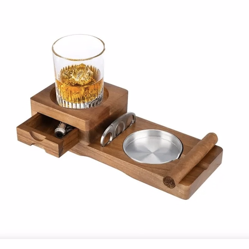Cigar Ashtray Coaster / Whiskey Glass Tray