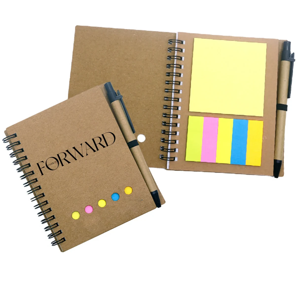 Kraft Memo Pad Set Coil Notebook with Logo Imprint 1
