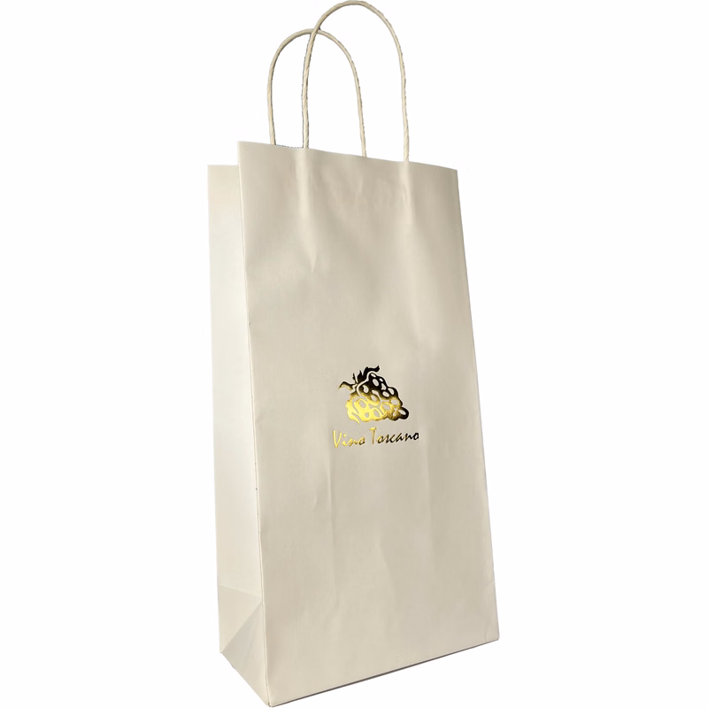 White Kraft Paper Shopping Bags (Hot Stamp Foil)
