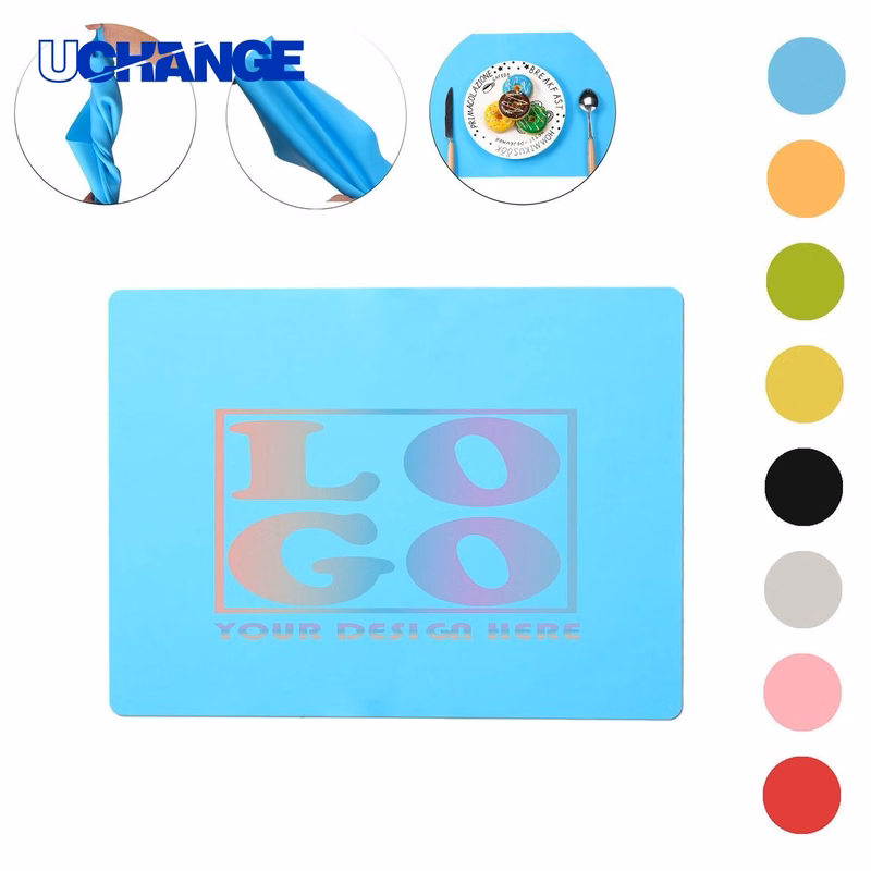 Rectangular Silicone Placemat for Dining Table Use