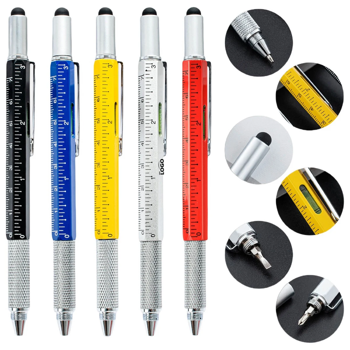 Metal 6 in 1 Multitool Stylus Ruler Ballpoint Pen 1