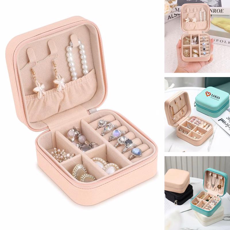 Pu Leather Small Jewelry Box Travel Portable Jewelry Case