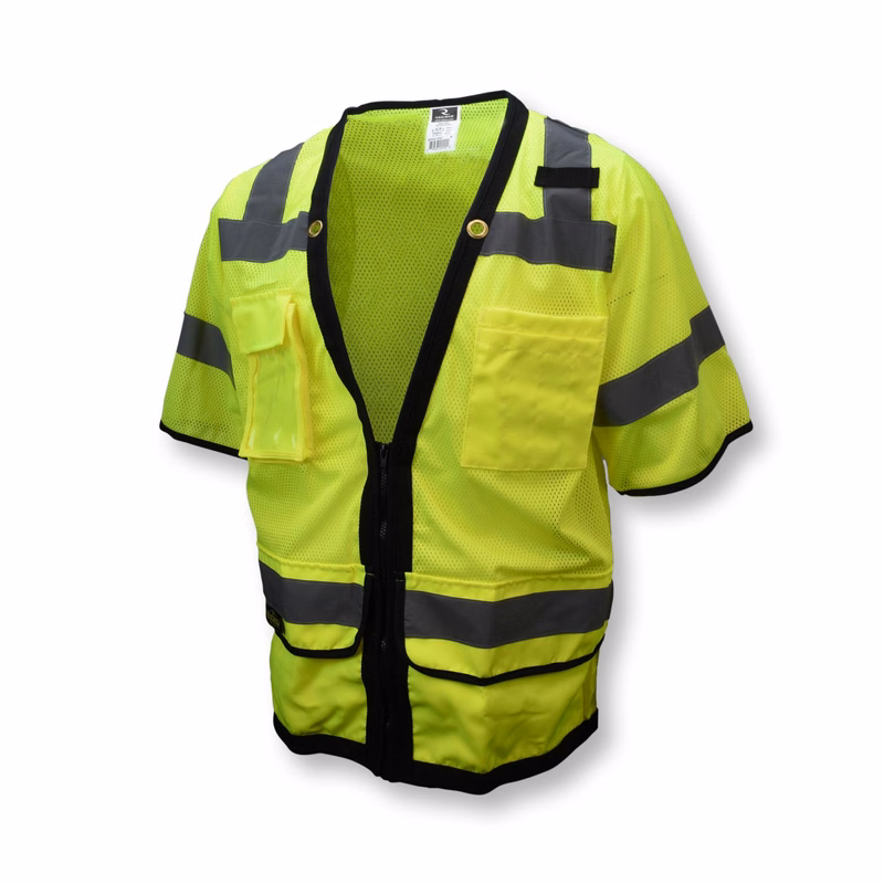 Radians Type R Class 3 Heavy Duty Mesh Surveyor Safety Vest with Zipper
