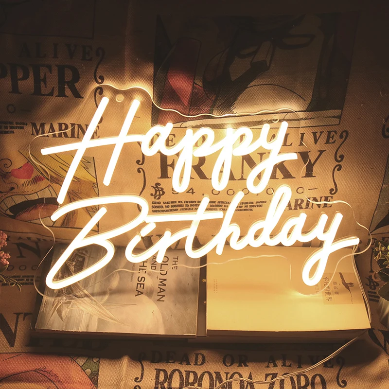Led Neon Happy Birthday Lights Glow 1
