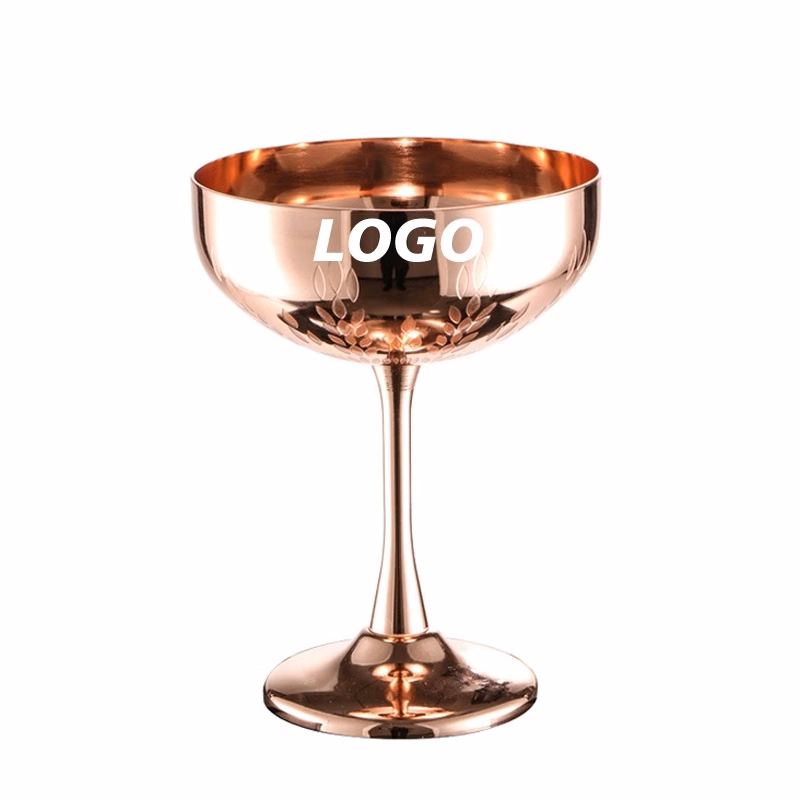 Custom 9 oz Stainless Steel Carved Martini Glass